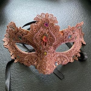 Halloween Rose gold Rhinestone Facemask